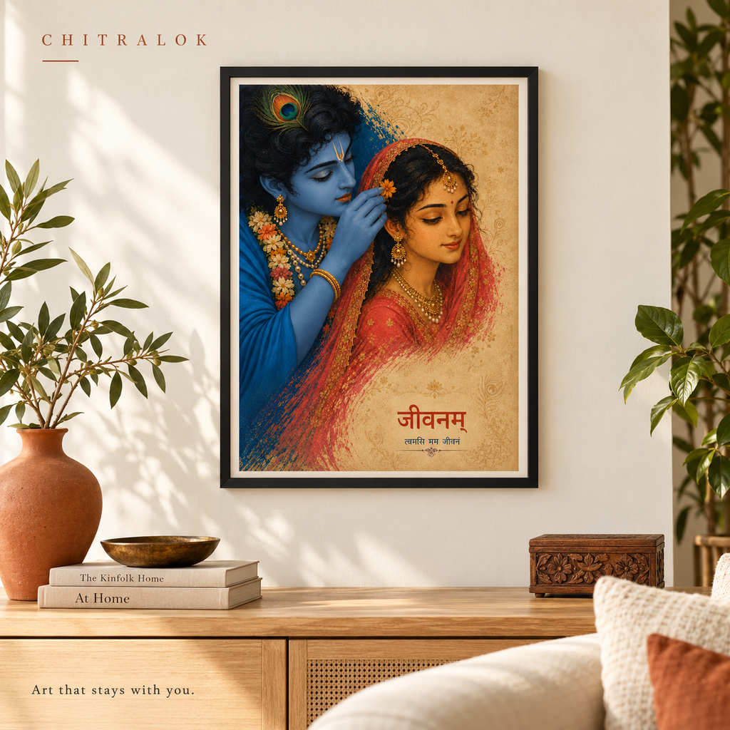 जीवनम् — Radha Krishna Premium Artwork